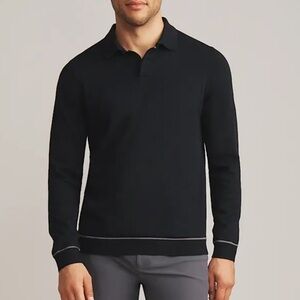 RHONE Compass Knit Black Long Sleeve Shirt